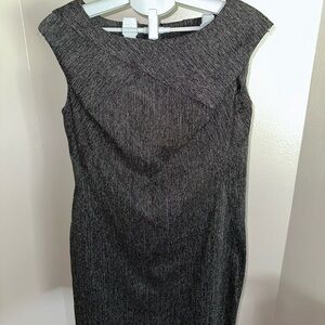 Kasper Gray Sleeveless Sheath Dress Bateau Neckline